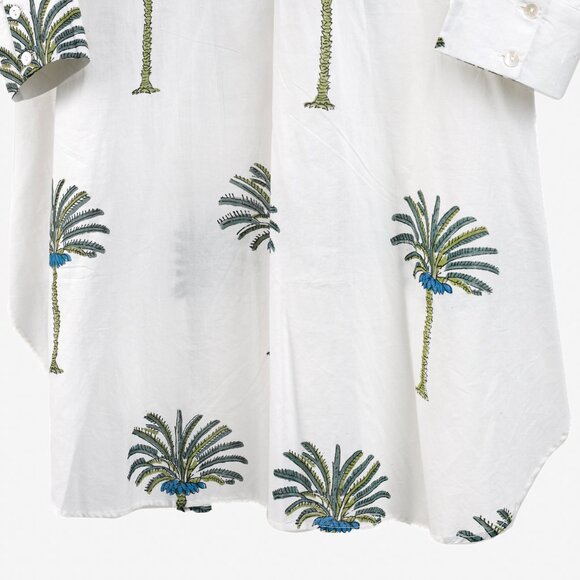 V de Vinster White & Green Oversized Palm Tree Print Tunic - Picture 8 of 12